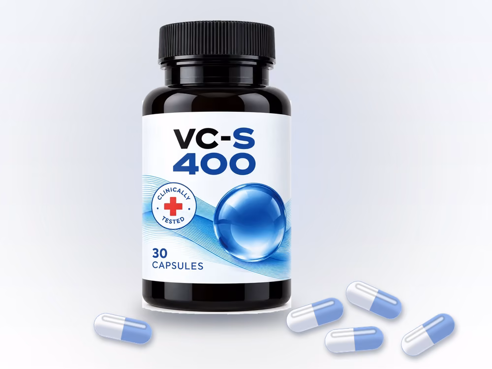 Pot VC S400 met een paar losse capsules ernaast